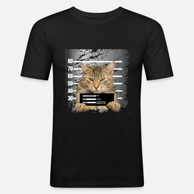 cat - Men's Slim Fit T-Shirt - black