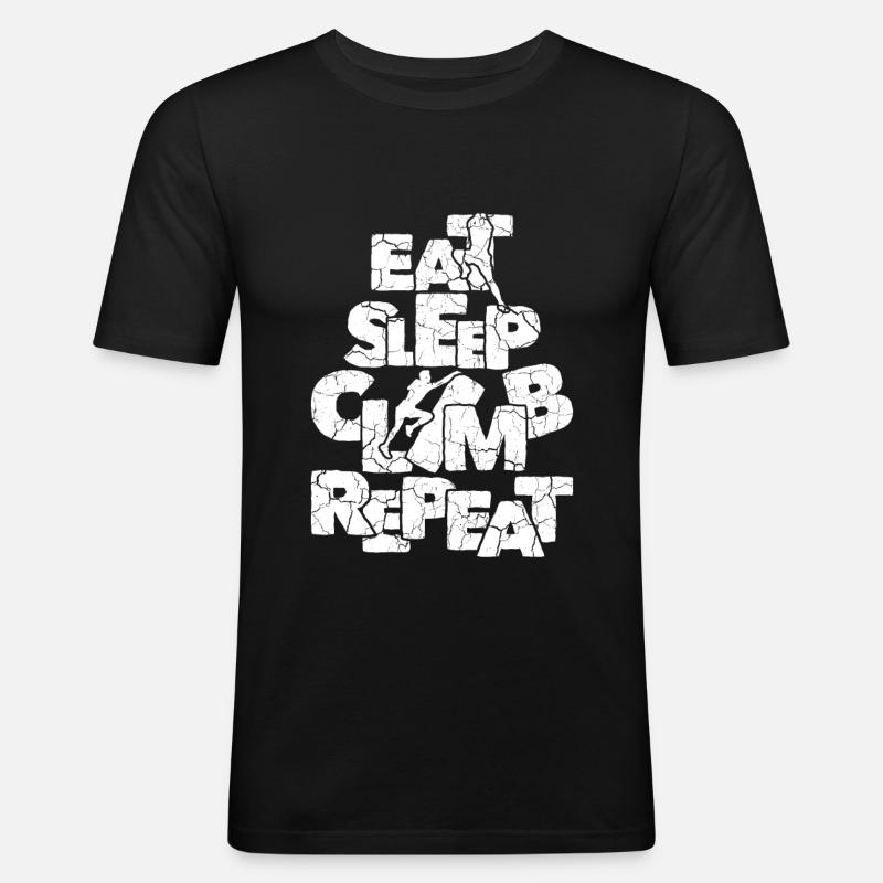Klettern - Männer Slim Fit T-Shirt - Schwarz
