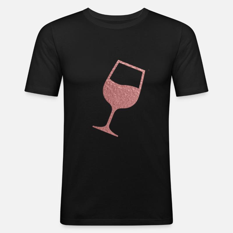 Wein - Männer Slim Fit T-Shirt - Schwarz