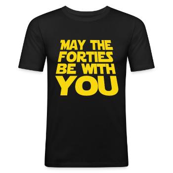 40th birthday - Men's Slim Fit T-Shirt - black - Front - Nik (191cm)