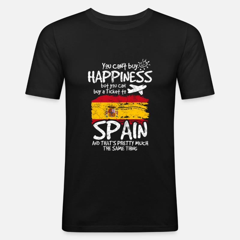 Spanien - Männer Slim Fit T-Shirt - Schwarz