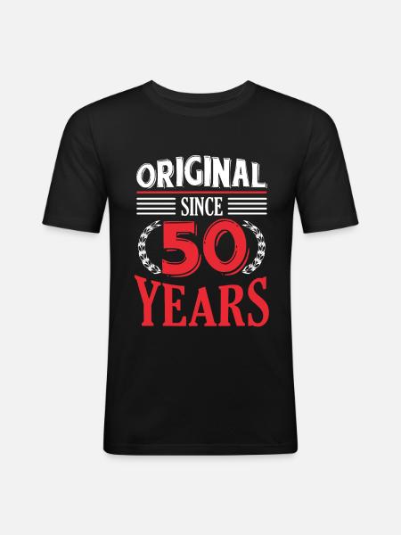 50. Geburtstag - Männer Slim Fit T-Shirt - Schwarz