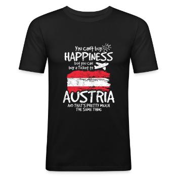 Autriche - T-shirt près du corps Homme - noir - Devant - Nik (191cm)