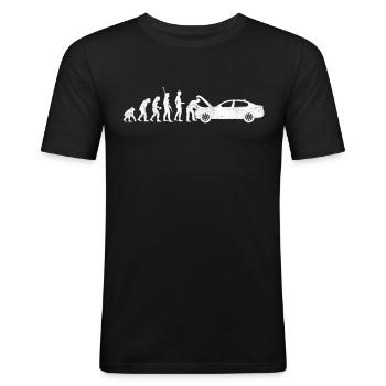 Evolution Auto Schrauber Automechaniker Geschenk - Männer Slim Fit T-Shirt - Schwarz - Vorne - Nik (191cm)