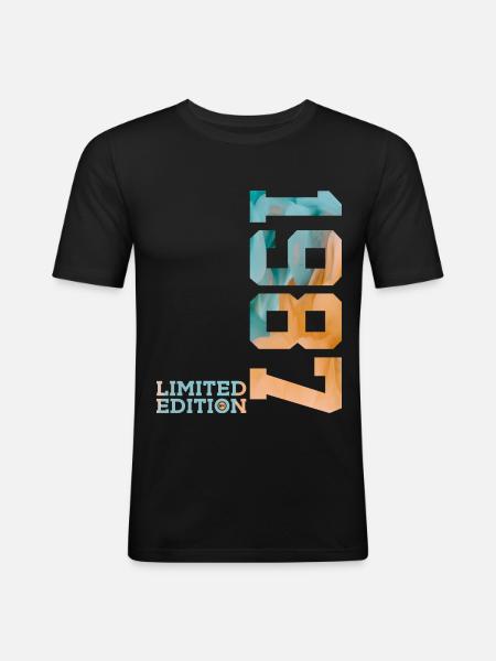 39TH BIRTHDAY LIMITED EDITION 1987 - Men's Slim Fit T-Shirt - black