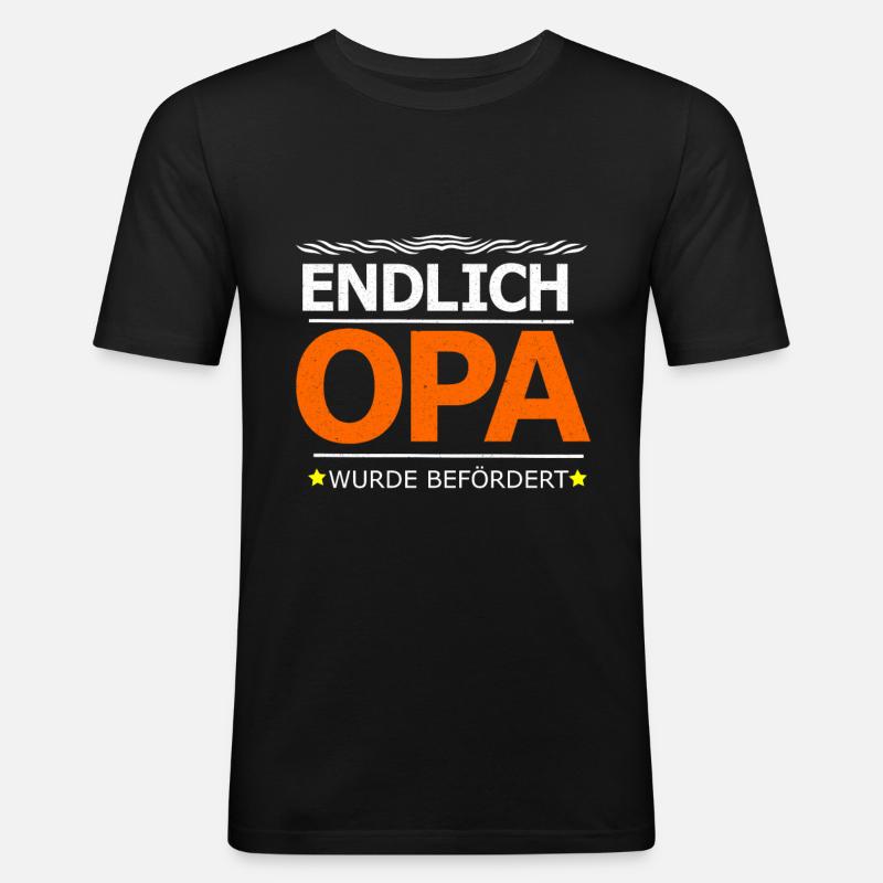 Opa Großvater Geschenk - Männer Slim Fit T-Shirt - Schwarz