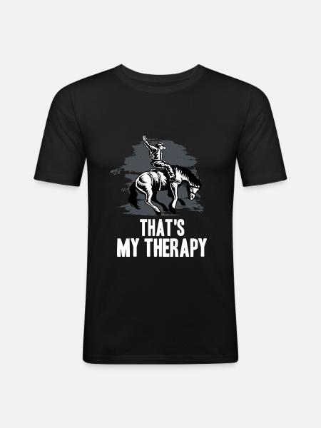 Equitation western - T-shirt près du corps Homme - noir