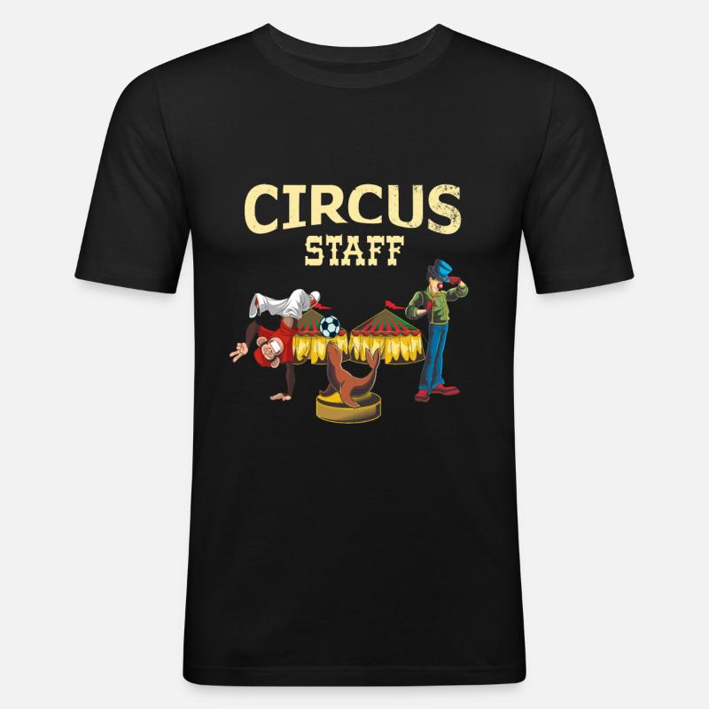 Zirkus - Männer Slim Fit T-Shirt - Schwarz