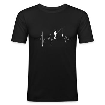 Pêche battement de coeur de pêche - T-shirt près du corps Homme - noir - Devant - Nik (191cm)