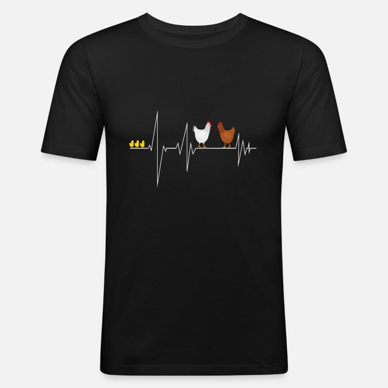 Hühner - Männer Slim Fit T-Shirt - Schwarz