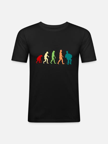 Akkordeon Evolution - Männer Slim Fit T-Shirt - Schwarz