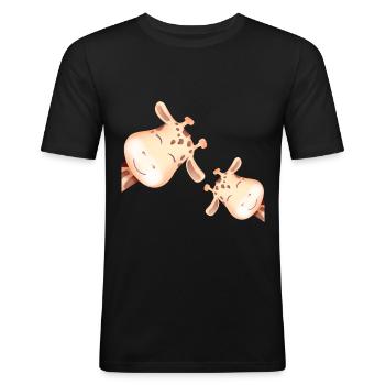 Giraffes - Men's Slim Fit T-Shirt - black - Front - Nik (191cm)