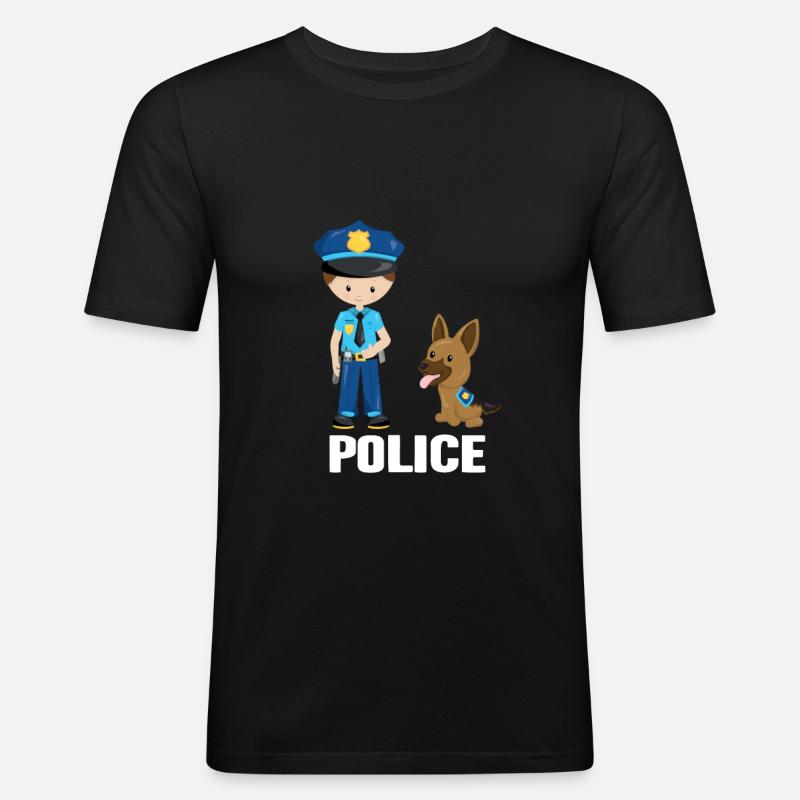 Polizei - Männer Slim Fit T-Shirt - Schwarz
