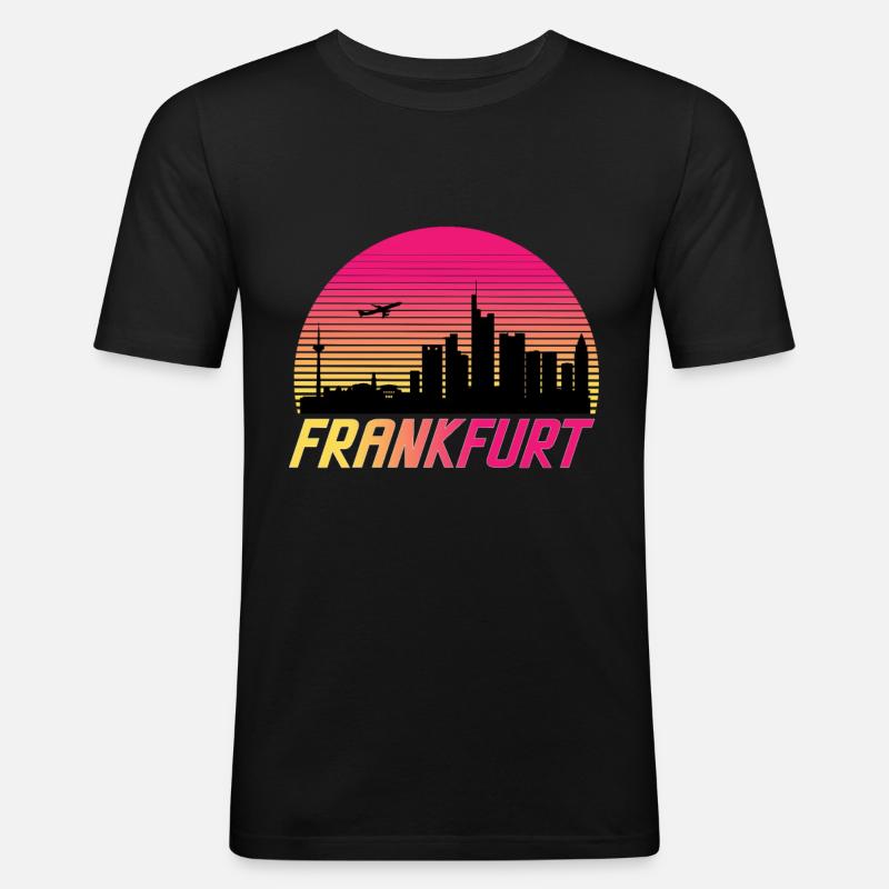 Frankfurt - Männer Slim Fit T-Shirt - Schwarz