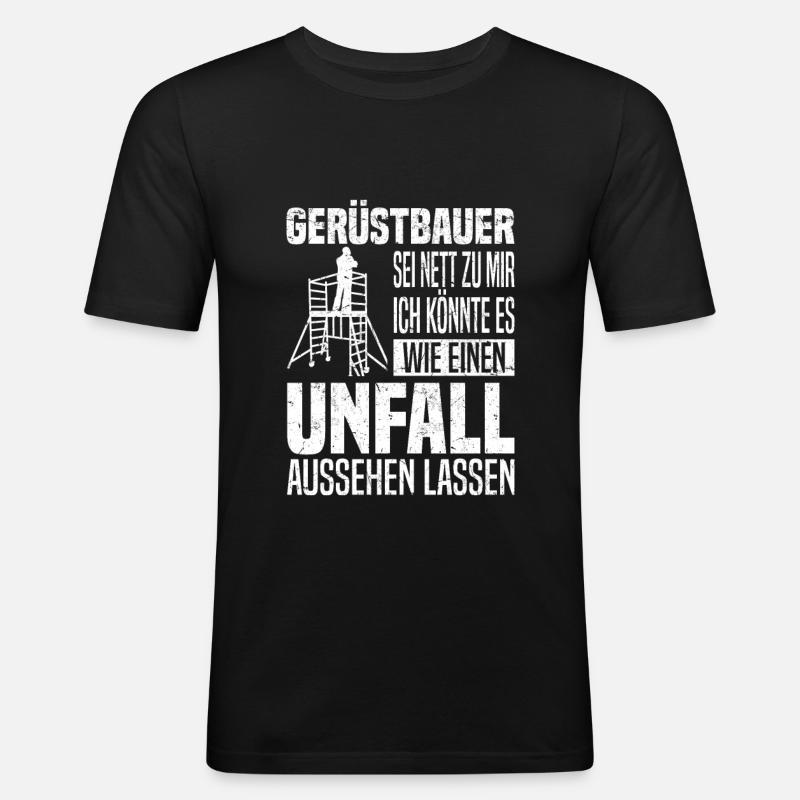 Gerüstbauer Gerüstbaumonteur Gerüstbau Beruf - Männer Slim Fit T-Shirt - Schwarz