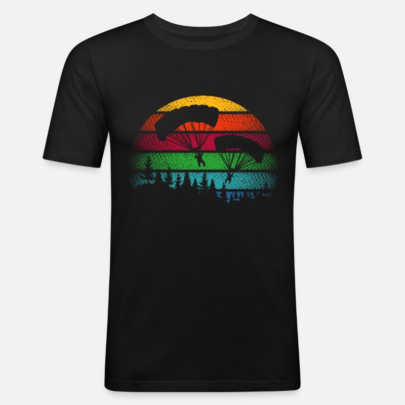Fallschirm Skydive Fallschirmspringer Geschenk - Männer Slim Fit T-Shirt - Schwarz