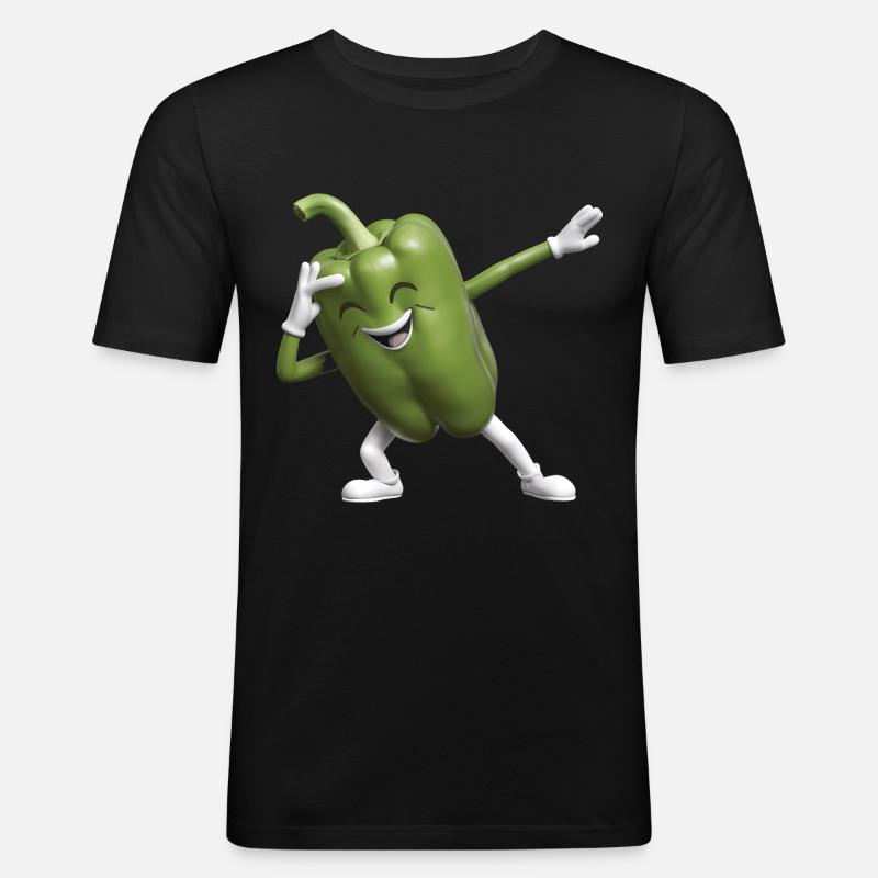 Paprika Geschenk - Männer Slim Fit T-Shirt - Schwarz