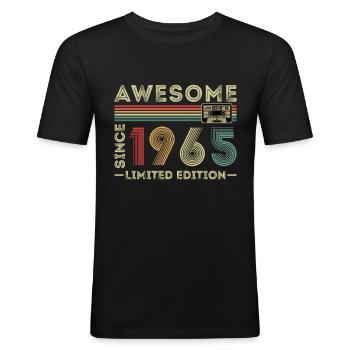 1965 Vintage Retro Geburtstagsgeschenk - Männer Slim Fit T-Shirt - Schwarz - Vorne - Nik (191cm)
