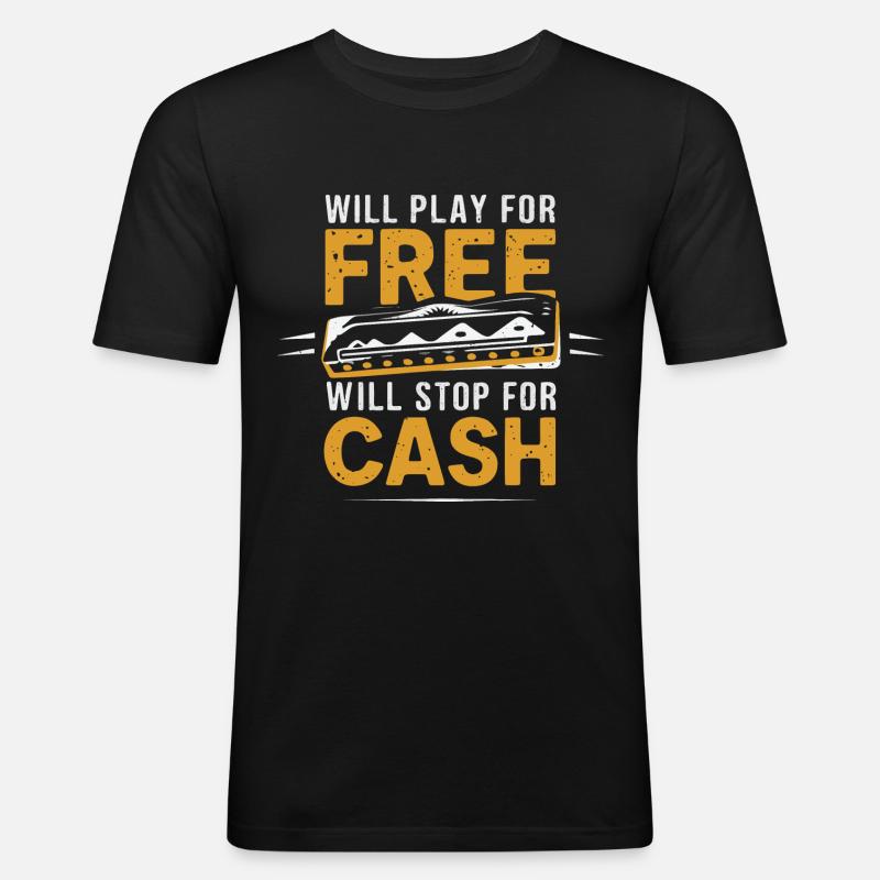 Cadeau de jeu d’harmonica - T-shirt près du corps Homme - noir