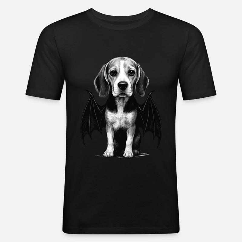 Beagle - Männer Slim Fit T-Shirt - Schwarz