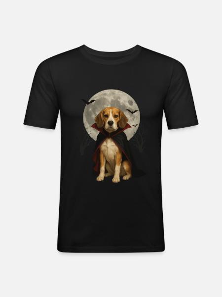 Beagle - Männer Slim Fit T-Shirt - Schwarz