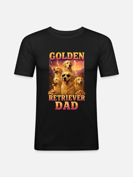 Golden Retriever - Männer Slim Fit T-Shirt - Schwarz