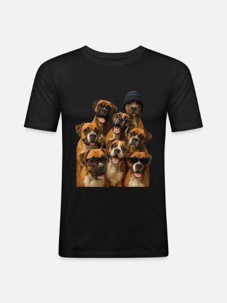 Boxer - Männer Slim Fit T-Shirt - Schwarz