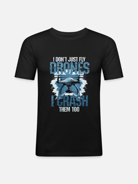 Drone - T-shirt près du corps Homme - noir