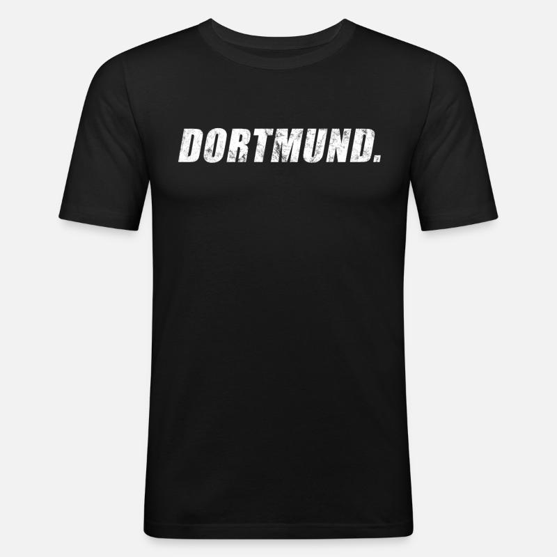 Dortmund - Maglietta aderente da uomo - nero