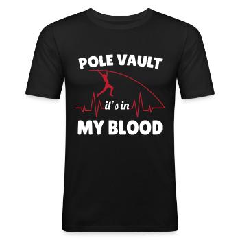 Stabhochspringer-Geschenk - Männer Slim Fit T-Shirt - Schwarz - Vorne - Nik (191cm)