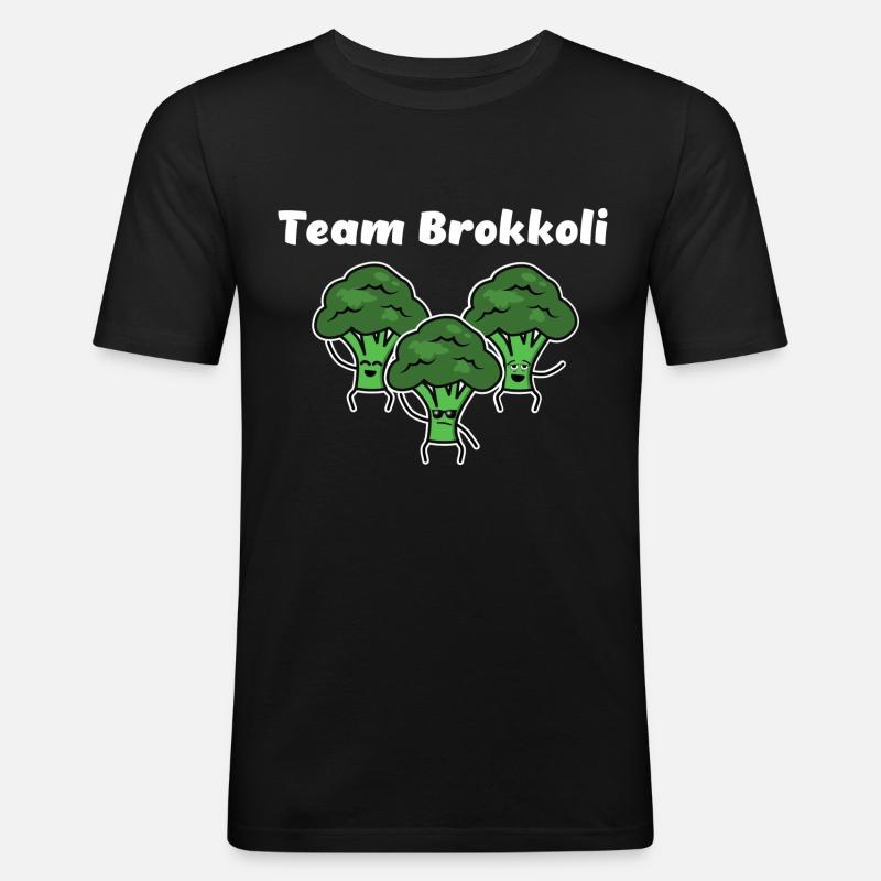 Team Brokkoli - Männer Slim Fit T-Shirt - Schwarz