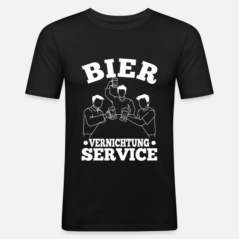 Bier Vernichtungsservice - Männer Slim Fit T-Shirt - Schwarz