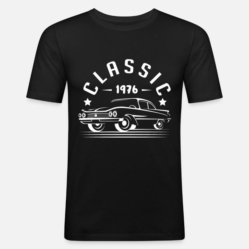 cLASSIC 1976 -Geschenkidee - - Männer Slim Fit T-Shirt - Schwarz