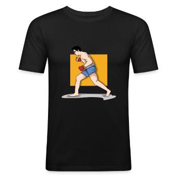 Martial Arts Boxing Fighter Sparring Gift Idea - Men's Slim Fit T-Shirt - black - Front - Nik (191cm)