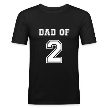 DAD OF 2 - T-shirt près du corps Homme - noir - Devant - Nik (191cm)