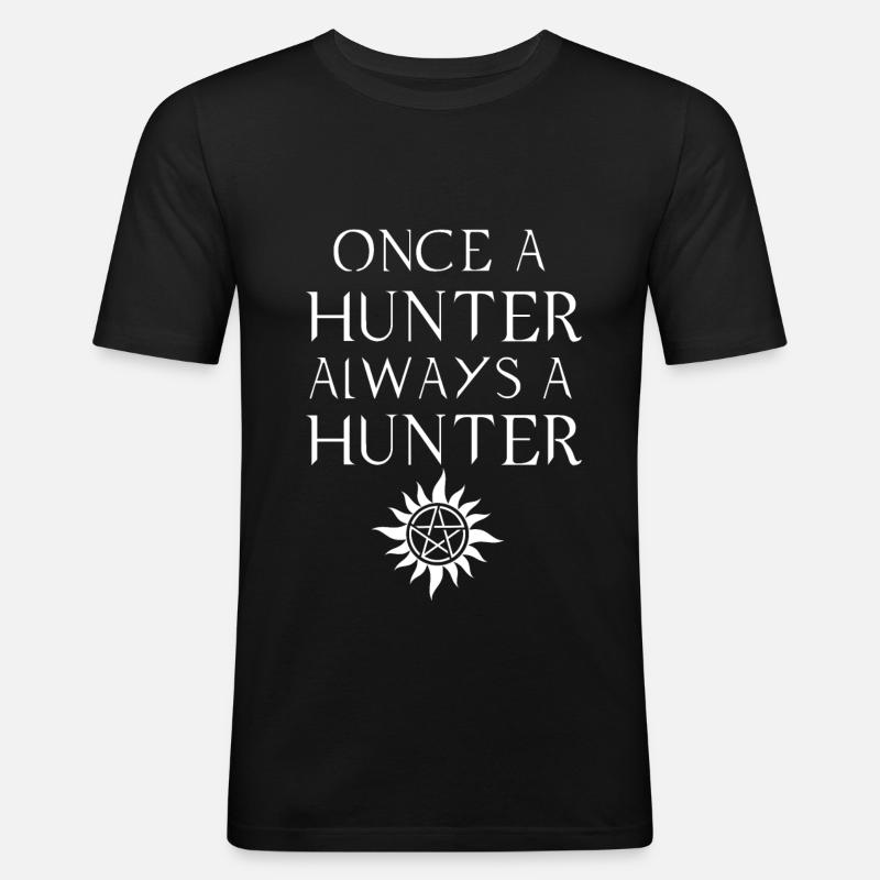 HUNTER, GESCHENK - Männer Slim Fit T-Shirt - Schwarz