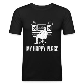 Tontechniker Sound Audio Engineer - Männer Slim Fit T-Shirt - Schwarz - Vorne - Nik (191cm)