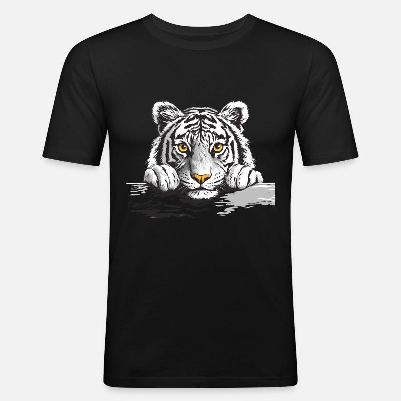 Tiger - Männer Slim Fit T-Shirt - Schwarz