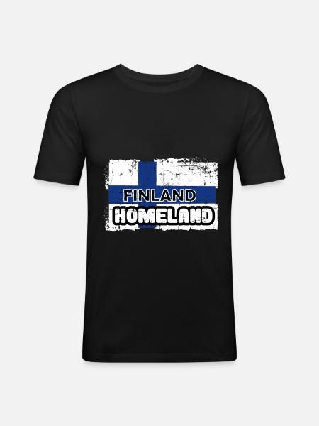 Finland - Männer Slim Fit T-Shirt - Schwarz