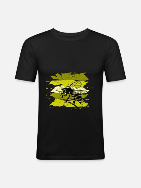 Bee honeybee wasp - Men's Slim Fit T-Shirt - black