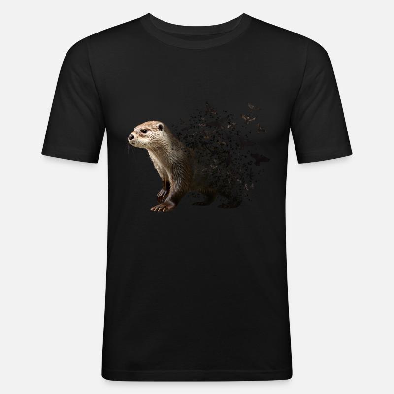 Otter - Männer Slim Fit T-Shirt - Schwarz