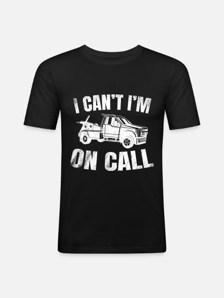Abschleppwagen Abschleppdienst Abschlepper - Männer Slim Fit T-Shirt - Schwarz