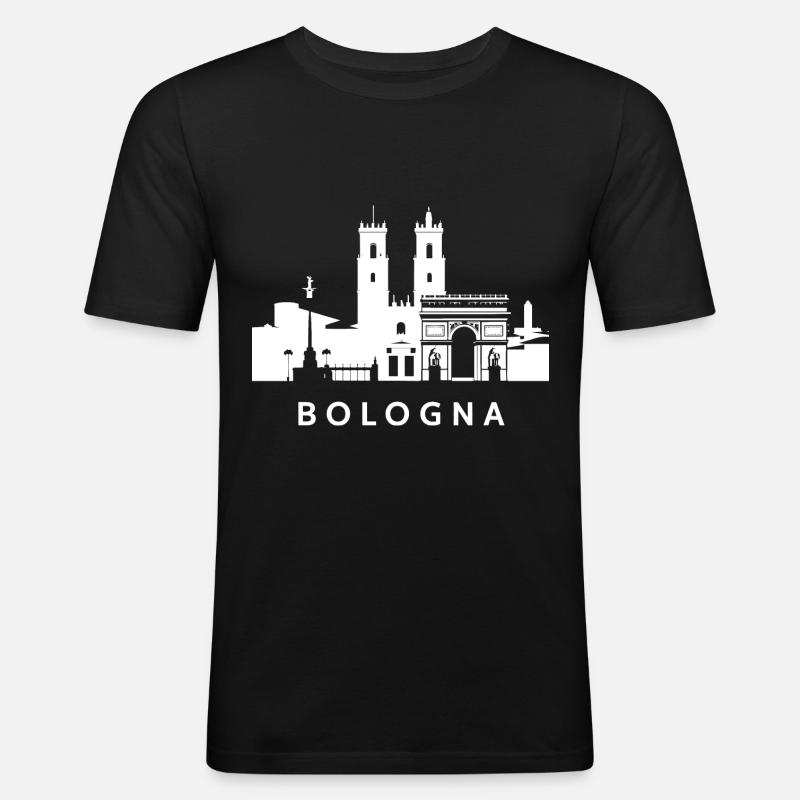 Emilia Romagna Skyline - Männer Slim Fit T-Shirt - Schwarz