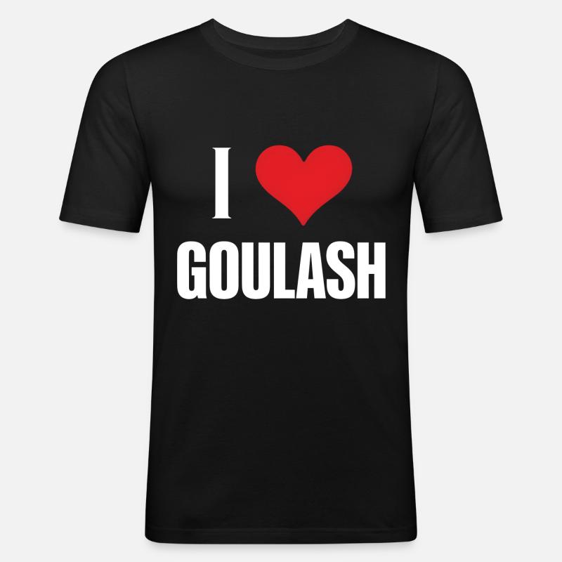 Gulasch - Männer Slim Fit T-Shirt - Schwarz