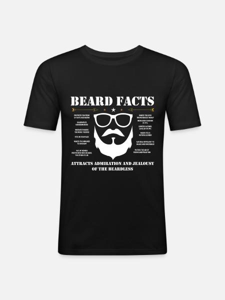 Bart Hipster Barbe Cadeau - T-shirt près du corps Homme - noir