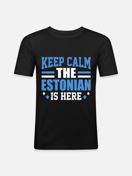 Estland - Männer Slim Fit T-Shirt - Schwarz