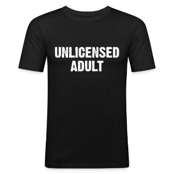 Adulte non autorisé - T-shirt près du corps Homme - noir - Devant - Nik (191cm)