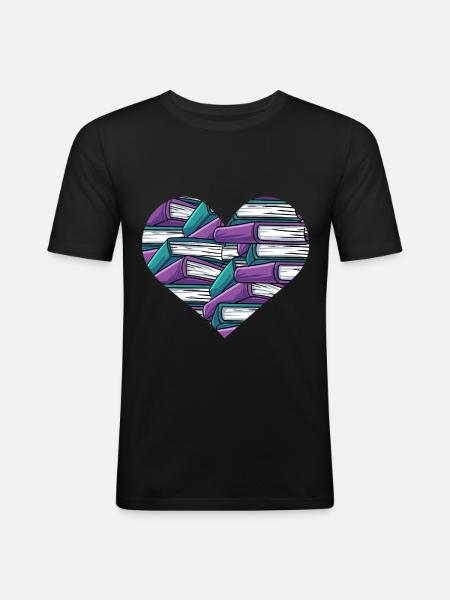 Lesen - Männer Slim Fit T-Shirt - Schwarz