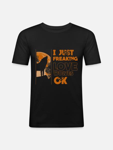 Wolf - Men's Slim Fit T-Shirt - black