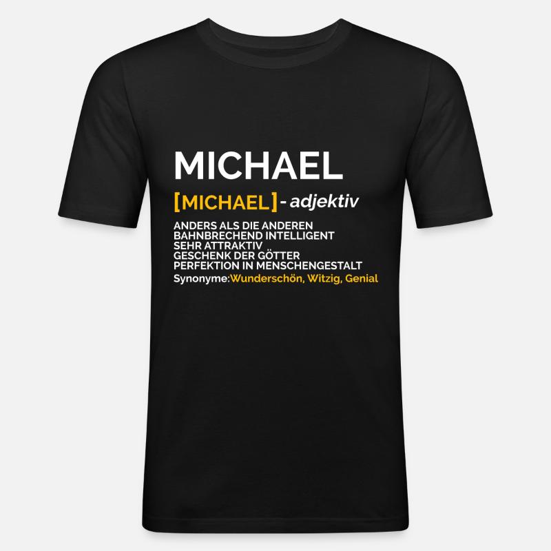 Michael - Männer Slim Fit T-Shirt - Schwarz